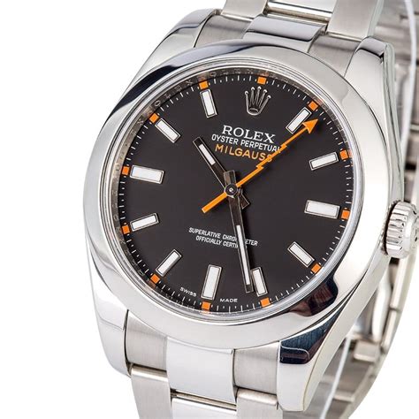 rolex milgauss black on wrist|Rolex Milgauss price used.